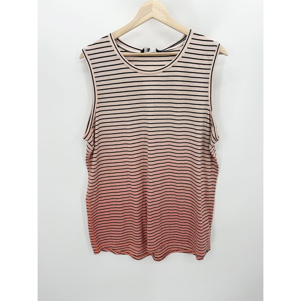 The North Face Womens XL Stripe Dye Tank Top White Pink Salt NF0A3SYTAJS-XL